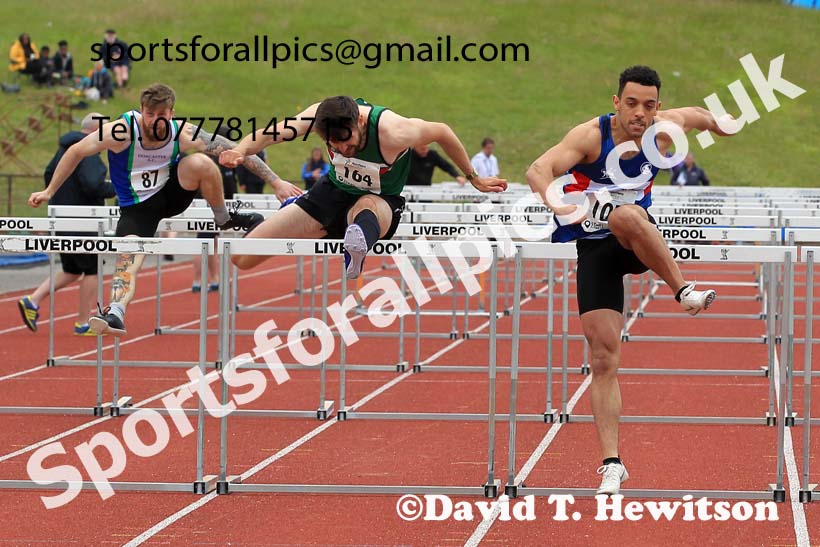 Senior mens 110 metres hurdles, 2022 Northern Senior and Under-20 Champs., Wavertree Athletics Centre, Liverpool. Photo: David T. Hewitson/Sports for All Pics